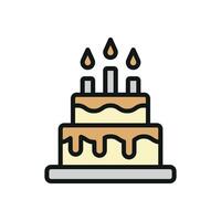 A birth cake food icon with a sleek and modern design concept in a simple style vector