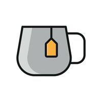 A tea mug icon with a sleek and modern design concept in a simple style vector