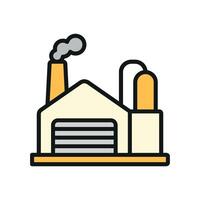 A Factory building icon with a sleek and modern design concept in a simple style vector