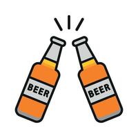 A Beer bottle drink icon with a sleek and modern design concept in a simple style vector