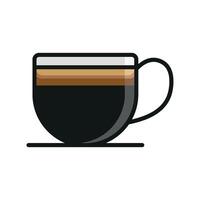 A Coffee glass cup icon with a sleek and modern design concept in a simple style vector