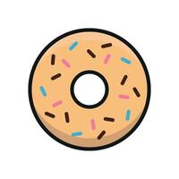 A doughnut food icon with a sleek and modern design concept in a simple style vector