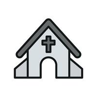 A Church building icon with a sleek and modern design concept in a simple style vector