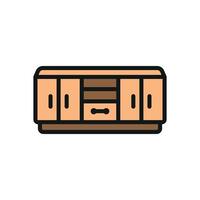 A Television stand icon with a sleek and modern design concept in a simple style vector