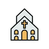A Church building icon with a sleek and modern design concept in a simple style vector