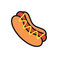 A hot dog food and beverage icon with a basic, minimalist design that emphasizes simplicity and modern style vector