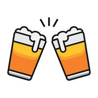 A Beer bottle drink icon with a sleek and modern design concept in a simple style vector