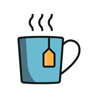 A tea mug icon with a sleek and modern design concept in a simple style vector