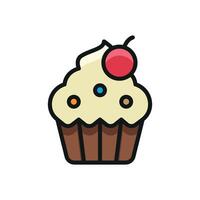 A cupcake food icon with a sleek and modern design concept in a simple style vector