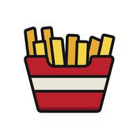 A Fried fries food icon with a sleek and modern design concept in a simple style vector