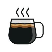 A Coffee glass cup icon with a sleek and modern design concept in a simple style vector
