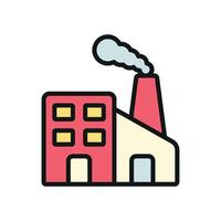 A Factory building icon with a sleek and modern design concept in a simple style vector