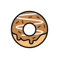 A doughnut food icon with a sleek and modern design concept in a simple style vector