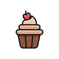 A cupcake food icon with a sleek and modern design concept in a simple style vector