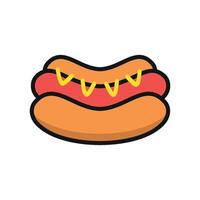 A hot dog food and beverage icon with a basic, minimalist design that emphasizes simplicity and modern style vector