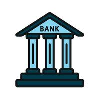 A bank building icon with a sleek and modern design concept in a simple style vector