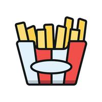 A Fried fries food icon with a sleek and modern design concept in a simple style vector