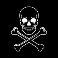 A skull and crossbones on a black background vector
