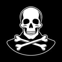 A skull with a crossbone on a black background vector