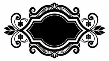 Black and white ornate frame vector