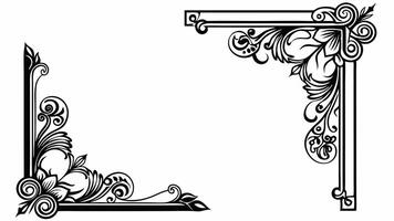 A black and white picture of two ornate frames vector