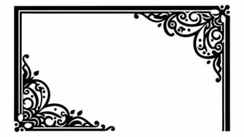 A black and white square frame with a floral design vector