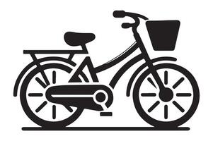 Drawing of Bicycle Riding Silhouette vector