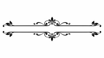A black and white decorative border with scrollwork vector