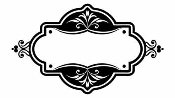 A black and white ornate frame with a white border vector