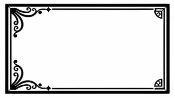 A black and white square frame with ornate design vector