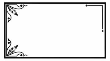 A black and white square frame with a decorative border vector