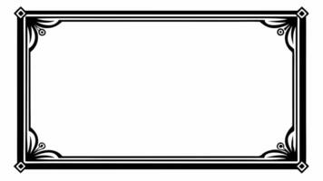 A black and white frame with a decorative border vector