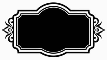 A black and white ornate frame with a border vector