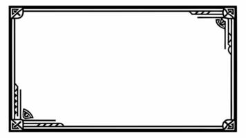 A black and white square frame with a decorative border vector