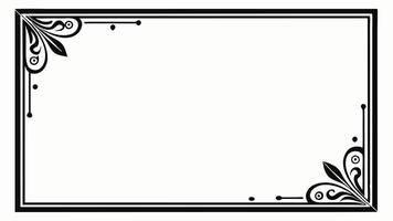 A black and white square frame with a scroll design vector