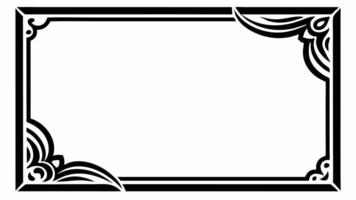 A black and white square frame with a decorative design vector