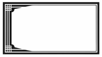 Art deco frame with black and white lines vector