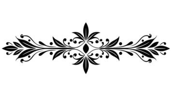 A black and white design with a floral pattern vector