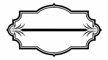 A black and white image of a frame with a border vector