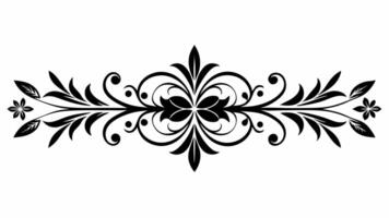 A black and white floral design on a white background vector