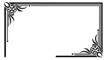 A black and white square frame with a decorative design vector