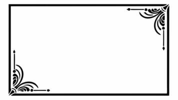 A black and white square frame with a decorative border vector