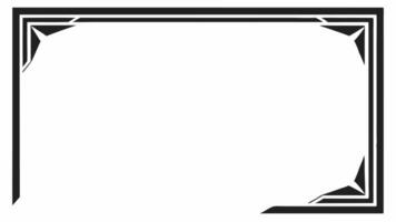 A black and white square frame with a black border vector