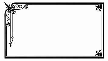 A black and white frame with ornate design vector