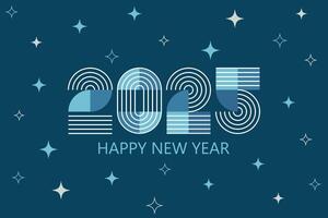 2025 numbers in minimalist style. New Year sign with lines 2025 numbers in minimalist style. New Year sign with lines