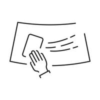 A hand is holding a piece of paper with a piece of paper on it vector