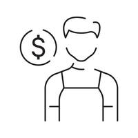 A man with a dollar sign in front of him vector