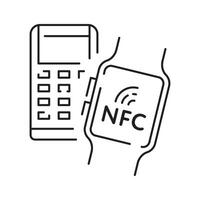 Nfc payment icon, smart watch, calculator, phone, nfc payment, nfc payment vector