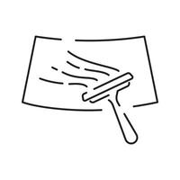 A black and white drawing of a razor and a towel vector