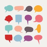 Simple Solid Color Speech Bubbles Collection vector